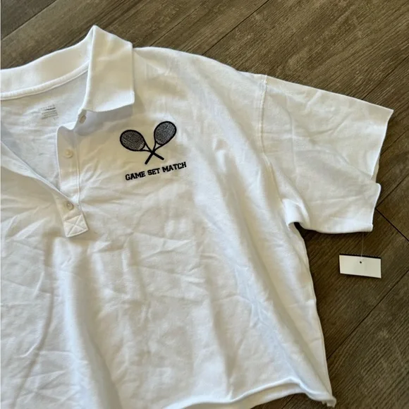 SOLD✨AERIE offline cropped polo top 🤍 - Picture 8 of 12